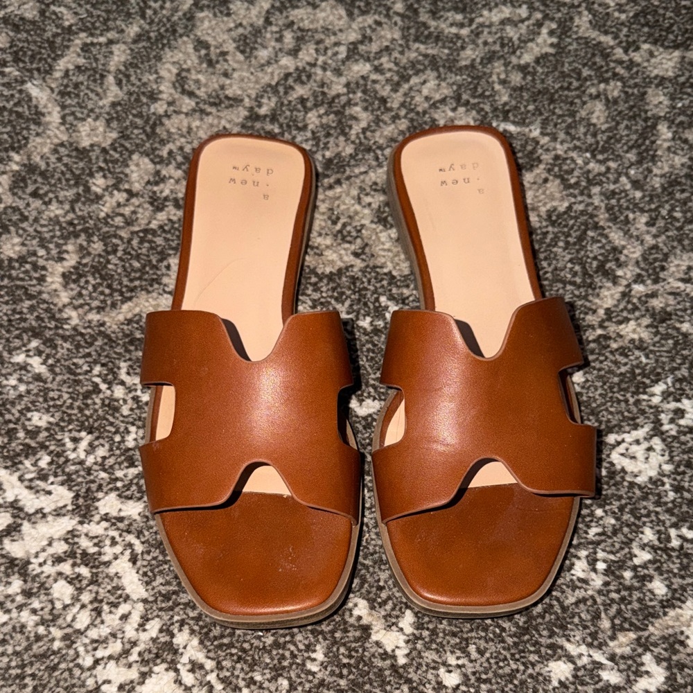 Target Women's Cognac Brown Slide Sandals
